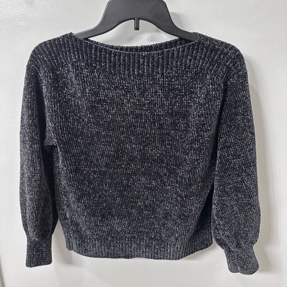 Tommy BAHAMA Charcoal Black Chenille Boatneck Crop Sweater Size Medium - Picture 1 of 9